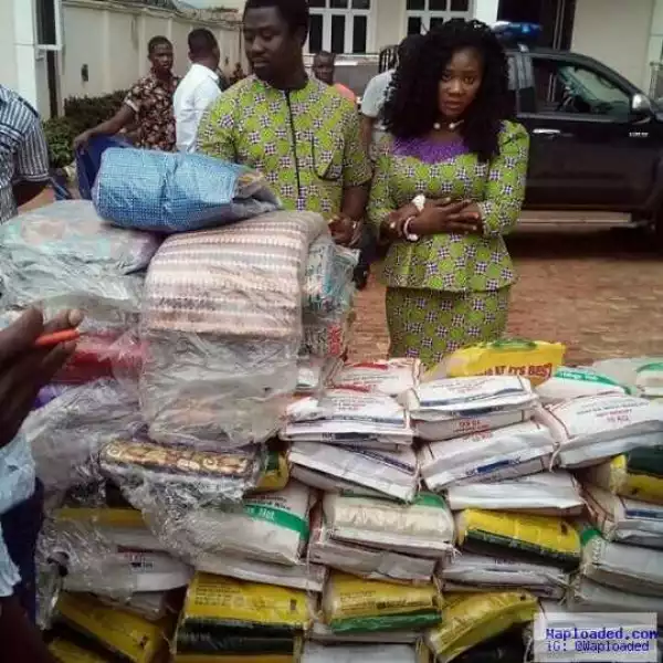 Easter: See What Mercy Johnson And Husband Gave To Widows In Lagos